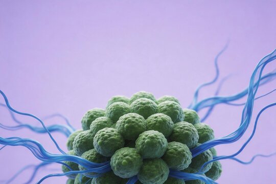 Microscopic view of bacterial colony