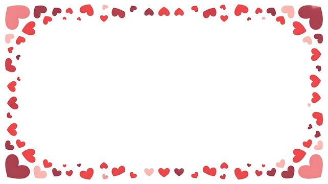 Heart frame border, Valentine's Day decoration, red pink hearts, love symbol, festive element