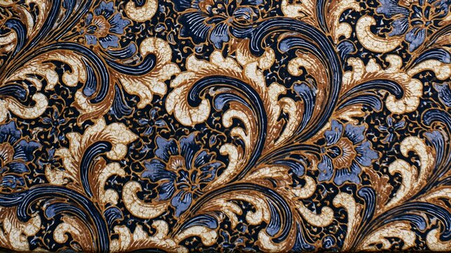 Traditional Indonesian Batik Fabric Pattern Design