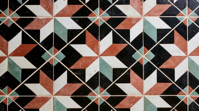 Geometric Pattern on Peranakan Floor Tiles
