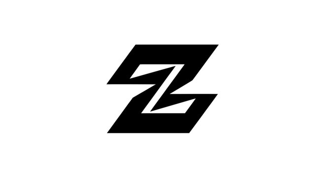 Dynamic stylized black letter Z logo with slanted lines.