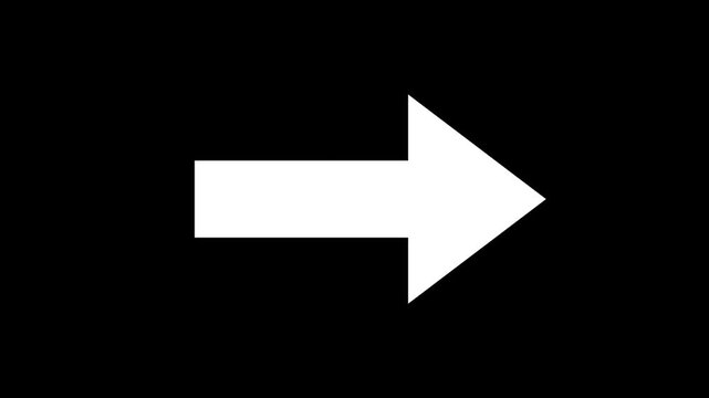 Animated Forward Chevrons Moving Right with Alpha Channel Background.Animated arrows for the overlay video layer. arrow icon concept animation