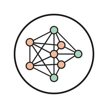 Neural Network Icon - Artificial Intelligence and Machine Learning Concept