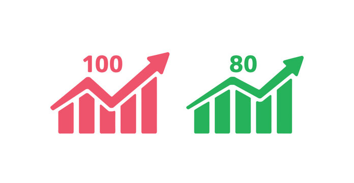 Financial bar graph growth statistics with numerical data for business presentation