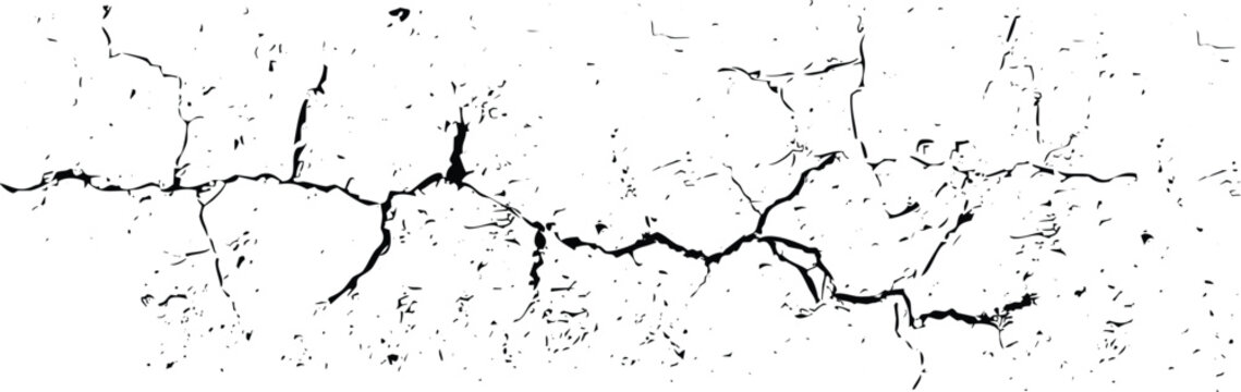 Abstract cracked white wall texture background. Dry earth grunge surface pattern. Distressed concrete backdrop for design and overlay use template art.