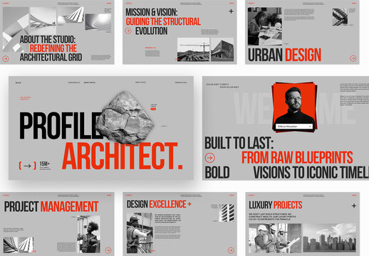 Architecture Company Profile Presentation Template with Project Showcase