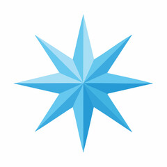 Fototapeta premium Blue Star Compass Rose Icon