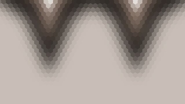 background design with white, grey, and dark brown gradient hexagon pattern surface. gradient with 2 inverted triangle shapes 