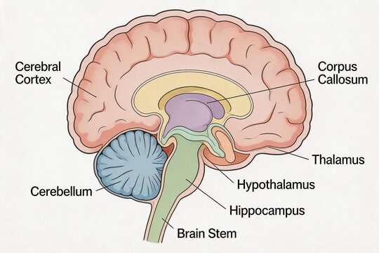 Human brain anatomy diagram