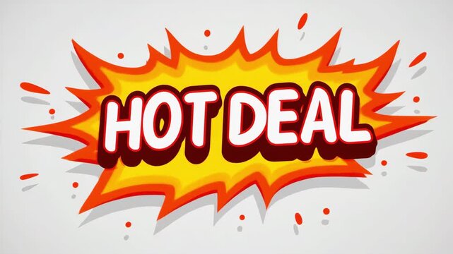 Hot Deal Comic Style Explosion Banner Animation for Big Sale Promotion