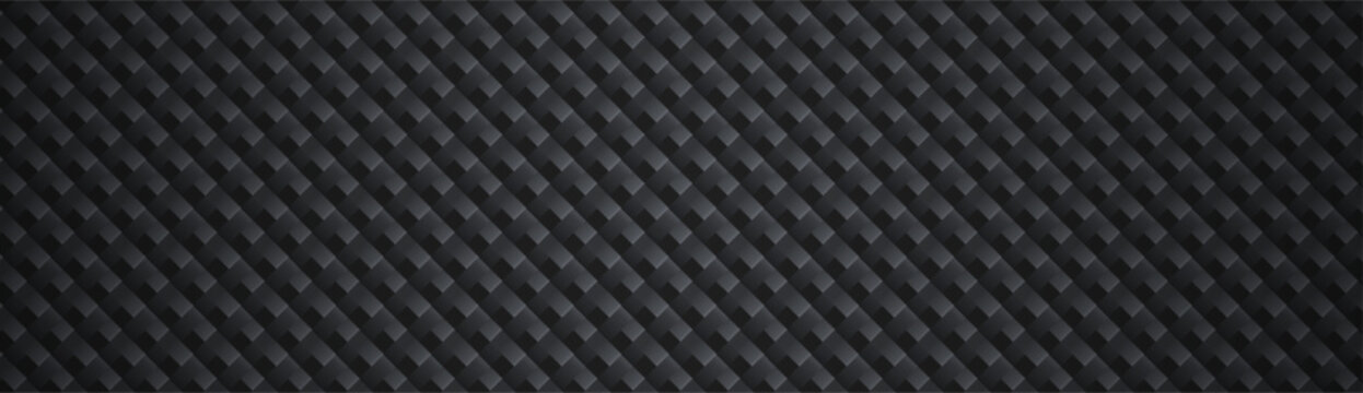 Dark carbon diagonal weave pattern background in black tones.