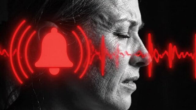 Conceptual image of tinnitus or hearing issues