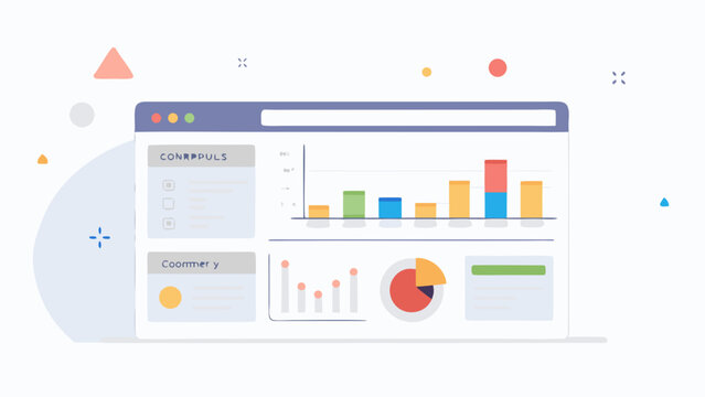 Business data analytics dashboard with various interactive charts and reports pie chart bar chart line graph dashboard analytics business interface statistics visualization management