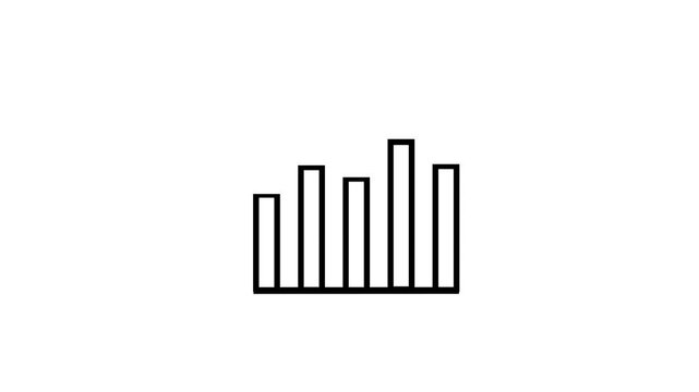 Icon business graph animation on the background
