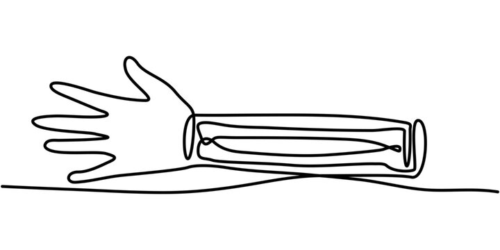 Continuous Line Drawing Human Forearm Arm Bones Vector