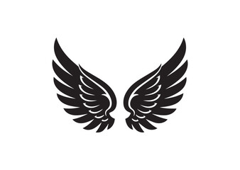 Fototapeta premium Elegant Angel Wings Silhouette Vector Illustration, Heavenly Wing Icon Design