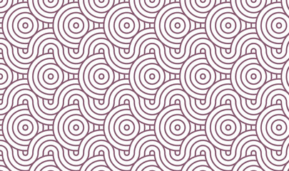 Obraz premium Seamless Minimalist Concentric Circles Geometric Pattern in Soft Lavender Purple and White (80 characters) 