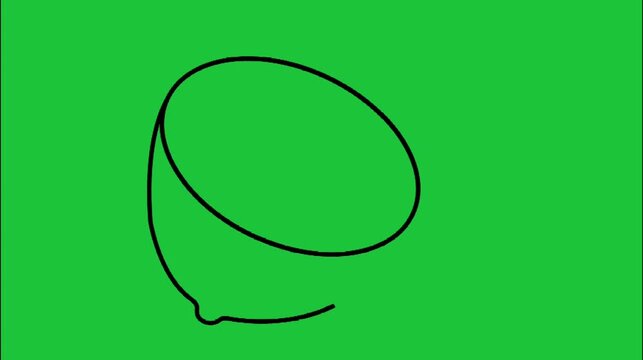 Yellow lemon half spinning on green background fresh juicy fruit vector animation motion graphic effect loop