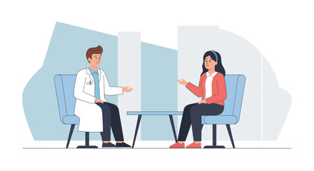 Fototapeta premium Doctor and Patient Discussing Treatment. Medical Consultation.