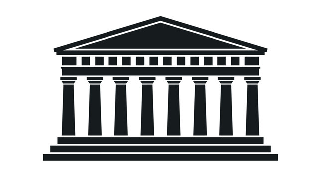 Ancient Greek Temple Silhouette - Iconic Architecture and Design.