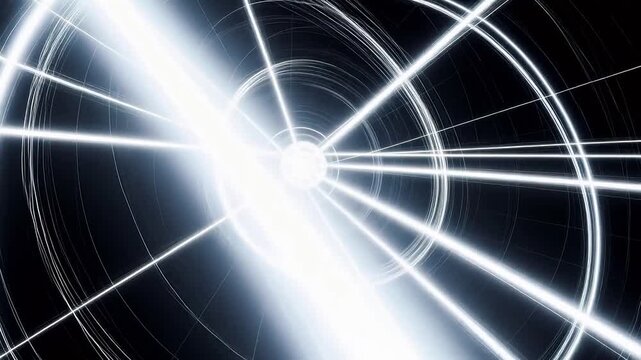 Abstract Luminous Grid Network on Black Canvas