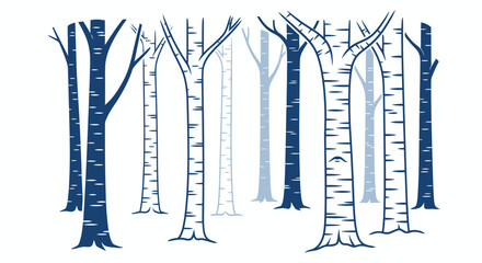 Stylized Birch Tree Forest Illustration © Pensil