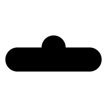 Black Neumorphic Menu Button With Semi Circle Tab on Top Center
