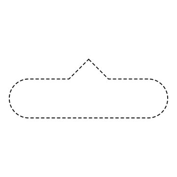 Dashed Black Neumorphic Tooltip Bubble With Pointer Up and Shadow