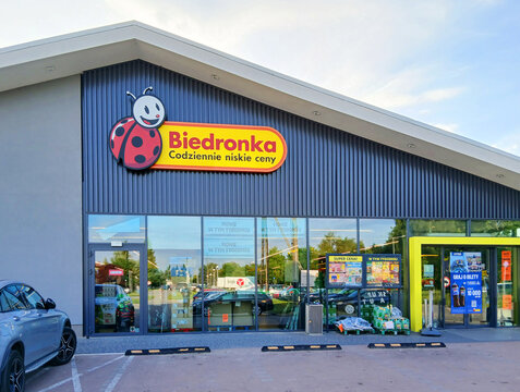 Tulce, Poland - 23 May 2026: Biedronka supermarket - one of the largest chain supermarkets in Poland.