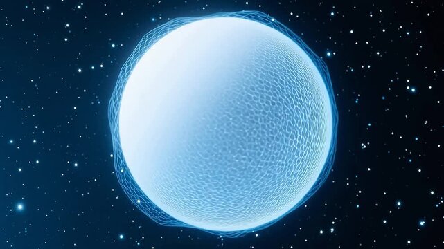 Glowing Mesh Sphere Rotation with Moir&eacute; Pattern