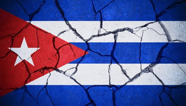 cuba flag cracked floor