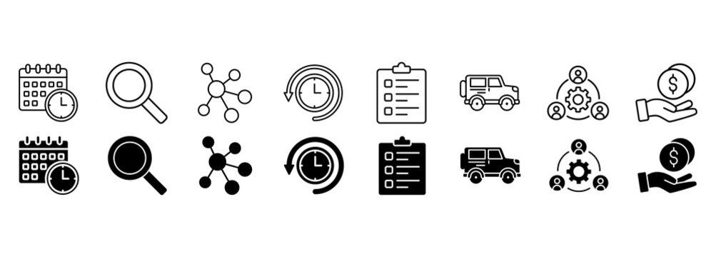 SCM Supply Chain Management icon set. Vector Illustration Concept