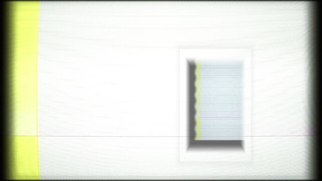The analog texture of the white film leadout with barely noticeable interference. A background with flickering and horizontal lines of a vintage movie projector.