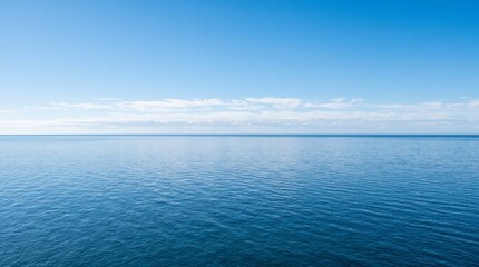 Obraz premium Calm Blue Ocean Horizon with Clear Sky