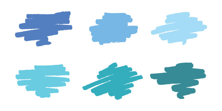 Set of brush paint stroke texture swatch Hand painted background Ink scribble dab clipart Paint smudge for tags and stamps design, beauty fashion poster