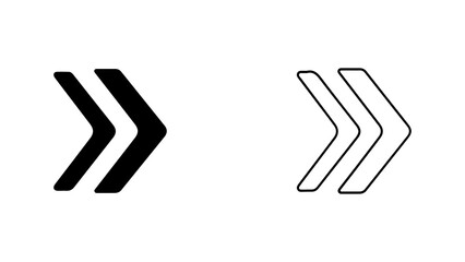 Fototapeta premium Minimalist Double Arrow Right Directional Icons