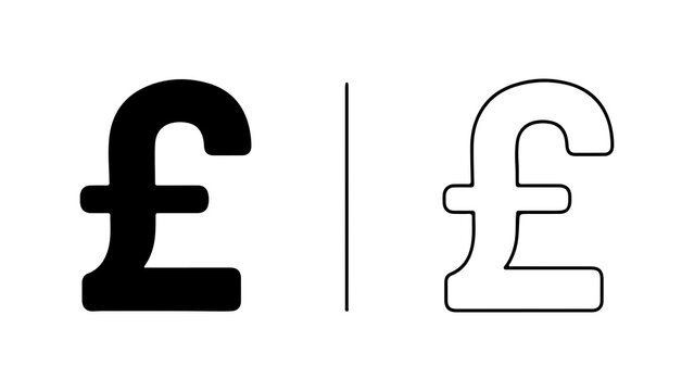 British Pound Sterling Currency Symbol Icons Set