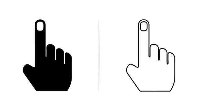Voting Finger With Ink Mark Silhouette Vector Set