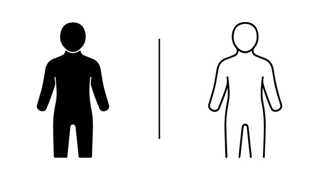 Minimalist Black And White Human Figures Icon