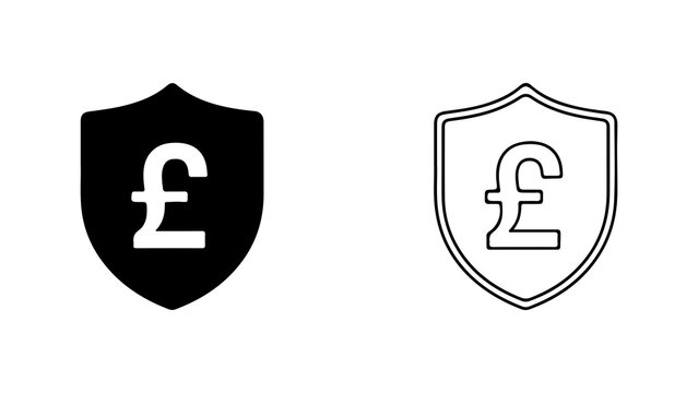 Pound Sterling Currency Shield Icon Set