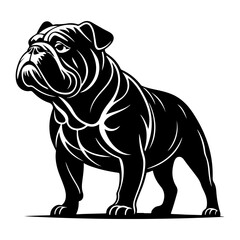 Fototapeta premium bulldog silhouette black vector icon style