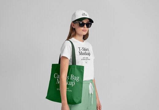 Woman Wearing Apparel Mockups
