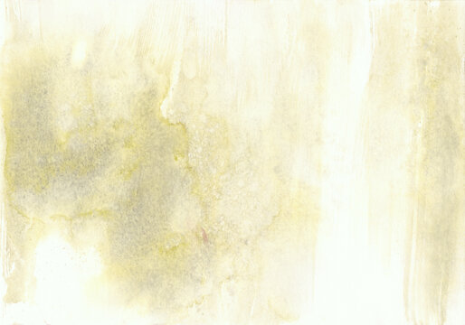 Abstract olive green and grey watercolor background texture with soft misty wash