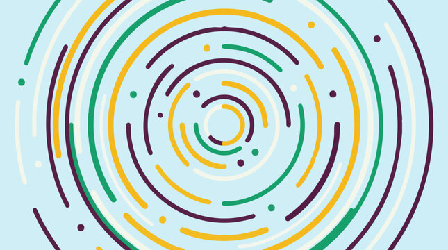 Abstract background with colorful concentric dashed circles and dots