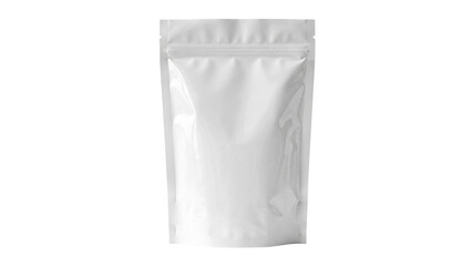 White plastic pouch with zip closure on transparent background © ATIQULISLAM