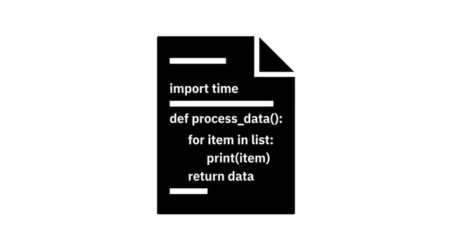 Black and White Code Snippet on White Background, Programming Concept.