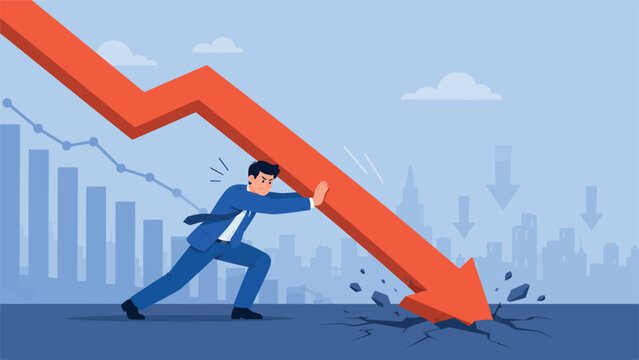 Economic Downturn and Business Crisis Illustration