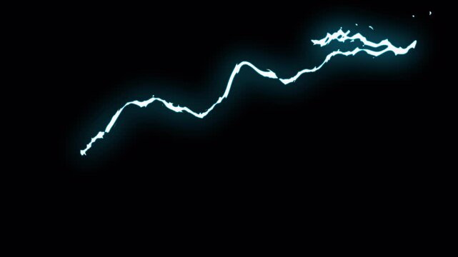 Electric lightning vfx element with a blue neon energy flash spark. Perfect for scifi, technology, energy, and innovation concepts. 4K Video - Alpha Channel