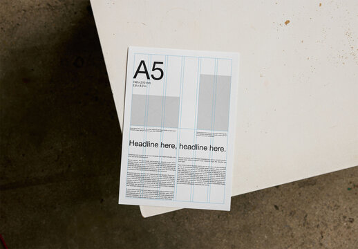 Mockup Of Customized A5 Document