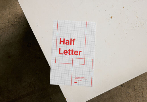 Mockup Of Customized Half Letter Size Document